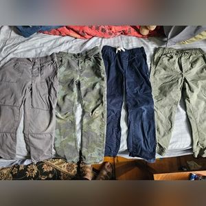Lot #1, 4 boys pants, Cat and Jack (2),  Carters (1), Gap (1) size 6, or S.